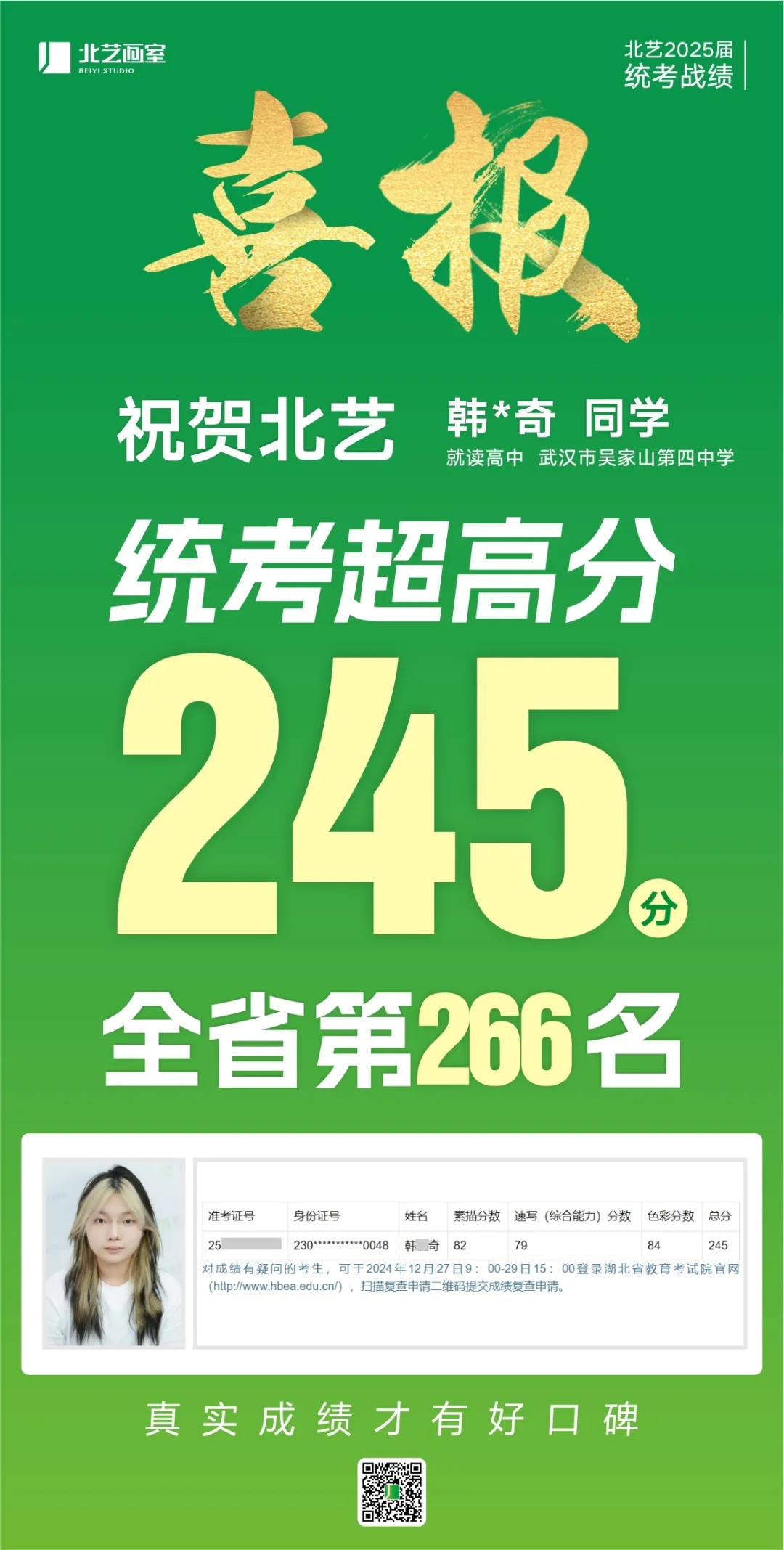 武汉k8凯发(中国)天生赢家·一触即发2025届美术统考成绩