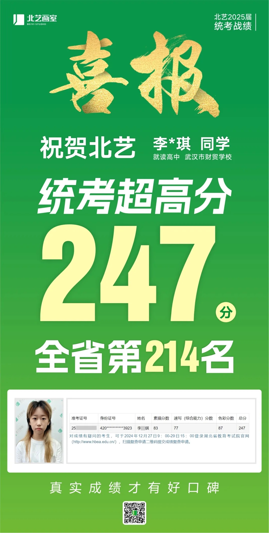 武汉k8凯发(中国)天生赢家·一触即发2025届美术统考成绩