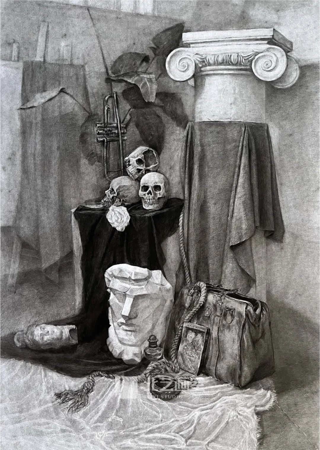 k8凯发(中国)天生赢家·一触即发2023届学员素描静物写生作品（六）