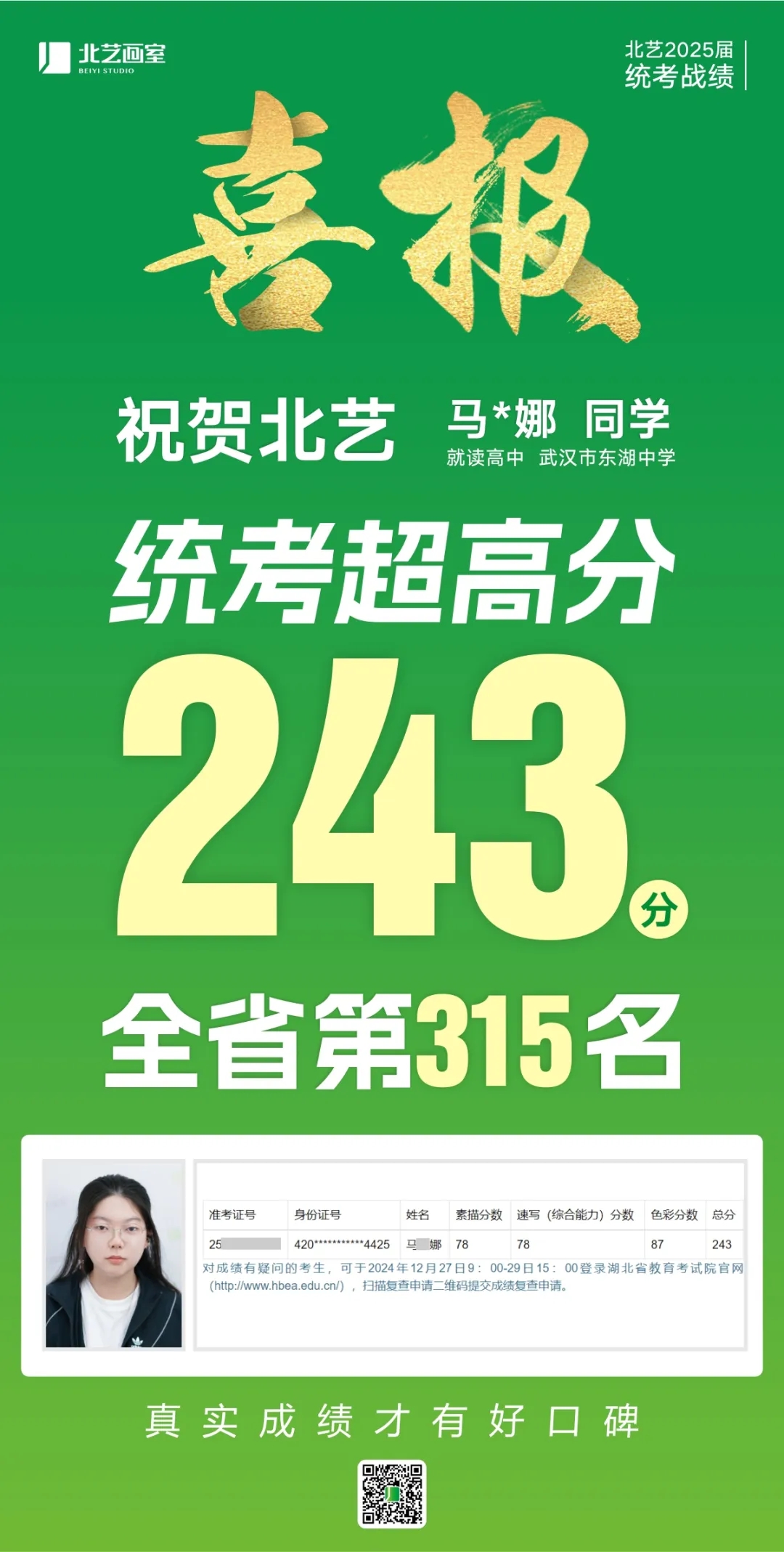 武汉k8凯发(中国)天生赢家·一触即发2025届美术统考成绩